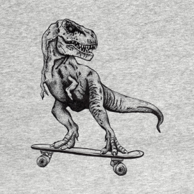 TRex Dinosaur Skateboarding Skateboarding TShirt TeePublic